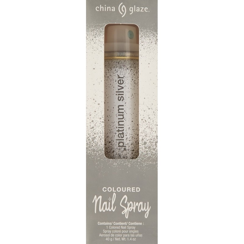 Nail Spray Nail Polish, Platinum Silver, 1.4 Fluid Ounce