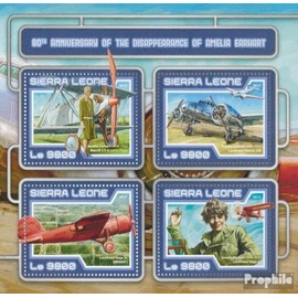Prophila Collection Sierra Leone 8351-8354 Mini Sheet (Complete Edition) Mint NH 2017 Amelia Earhart (Stamps for Collectors) Aircraft / Balloons / Zeppelins / Aviation