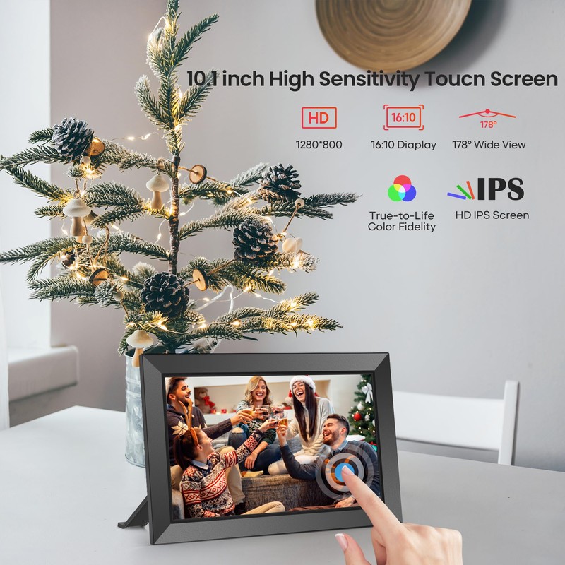 FRAMEO Digital Picture Frame WiFi 10.1 Inch - 1280 x