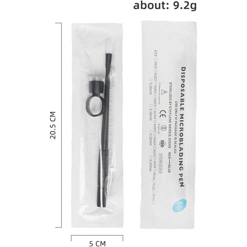 Bolígrafo desechable de doble punta para microblading y rubor de