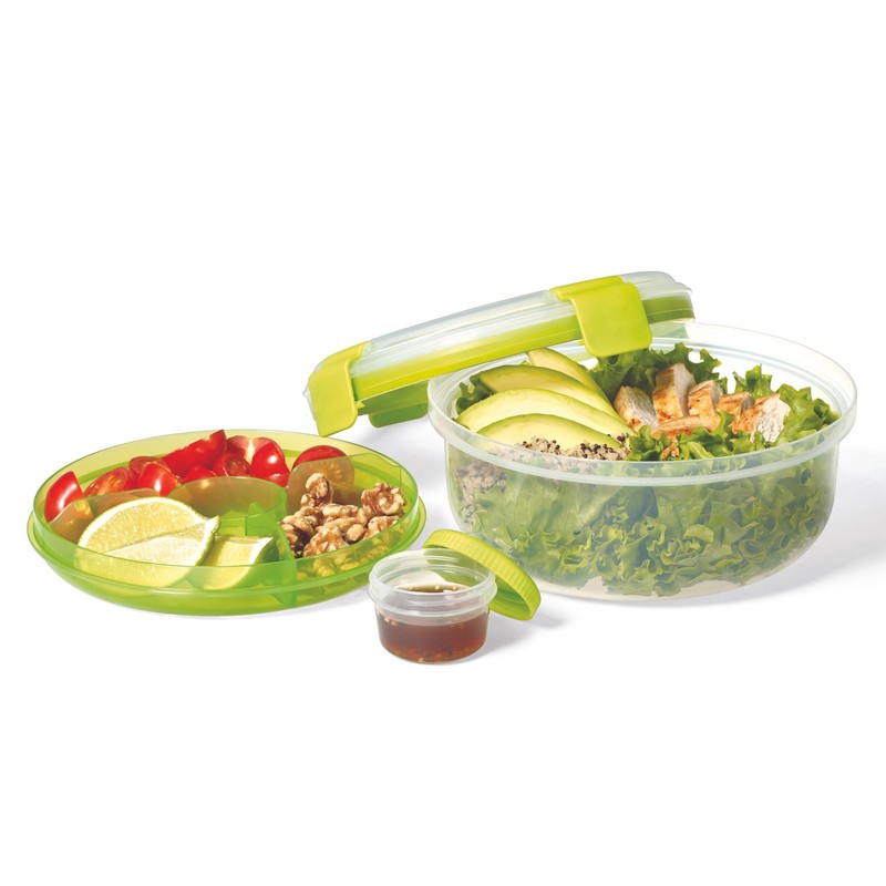 STARFRIT Easy Lunch Salad Container - Removable Tray and Dressing