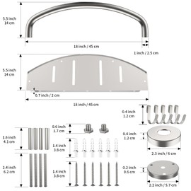 18 Inch Shower Grab Bar w/Storage Shelf, Munzong Chrome Stainless Steel 2 in 1 Bathroom Grab Bar, Wall Mount Balance Bar, Safety Hand Rail Support Handicap Elderly Injury Senior Assist Bath Handle