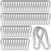 200PCS 2.36'' Spring Snap Hook, M6 1/4Inch Galvanized Silver Steel