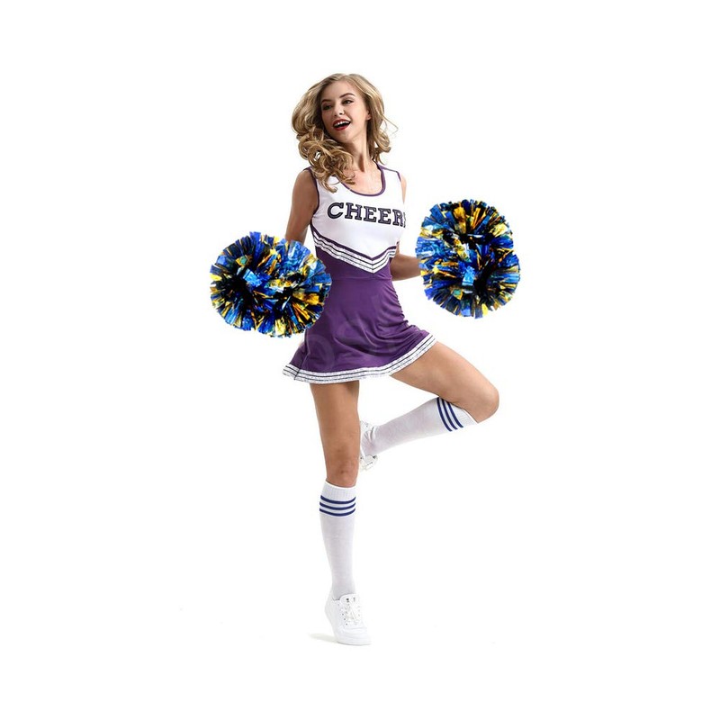Hooshing 2 Pack Cheerleading Pom Poms Blue and Gold with