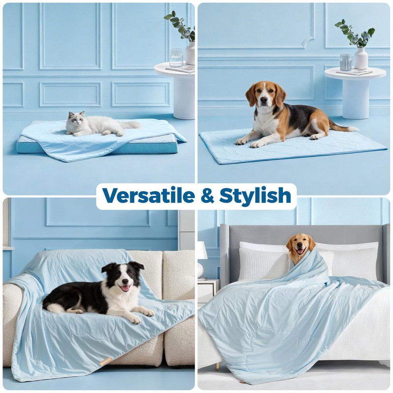 PPOLCA Cooling Waterproof Pet Blanket for Large Dogs - Q-MAX>0.5,
