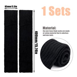 KINBOM 1 Pair Leg Warmer, 80s Goth Calf Sleeves Ice Skate Socks Ankle Warm Socks for Girls Women Dance Figure Skating Yoga (Black)