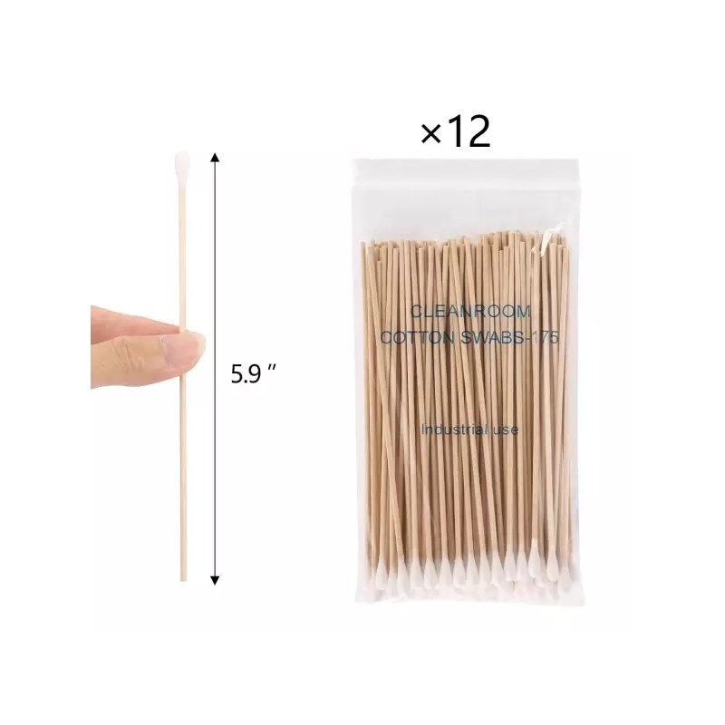 나무 막대기가 달린 6인치 길이의 면봉 청소용 도포기 1200개 세어보세요