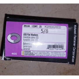 Midwest Fastener (25 PCS) Midwest Fastener 09144 5/8" USS Flat Washers, Galvanized, Hot-Dipped