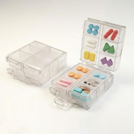 Pack of 2 pill box, 7 days, pill box, 12 compartments, pill box, foldable
