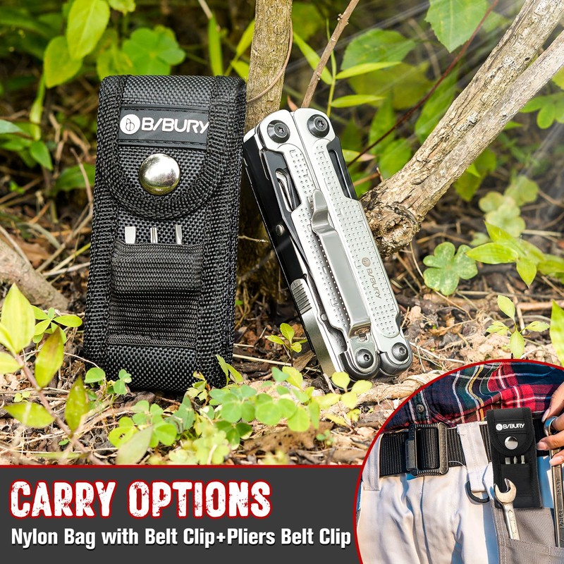 BIBURY BIBURY Multitool Pliers, Stainless Steel Multi Tool with Upgraded