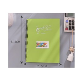 A4 music folder, music folder for music sheets, 20 pages, paper document holder, storage, plastic concert choir folder, index folders (green)