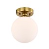 Gold Semi Flush Mount Ceiling Light – 7" Opal Glass