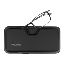 ThinOptics Bundle - Reading Glasses and Armless On-Nose Readers with Cases - MagSafe Compatible - Ultra Thin, Durable, Lightweight - Black 2.00x