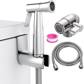 Bidet Edelstahl Handbrause, Toilettensprühgerät Edelstahldusche und Baby-Stoffwindelsprüh-Kit - mit Wasserhahnspender, Schlauch- und Hakentoilette oder Wandhalterung