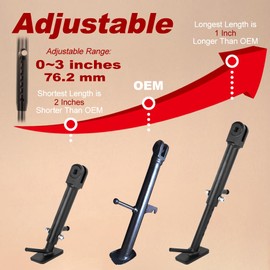 Mantt Steel Kickstand Fit for CBR650R 2019-2024, CB650R 2019-2025, CBR650F CB650F 2014-2018, Motorcycle Adjustable Side Stand