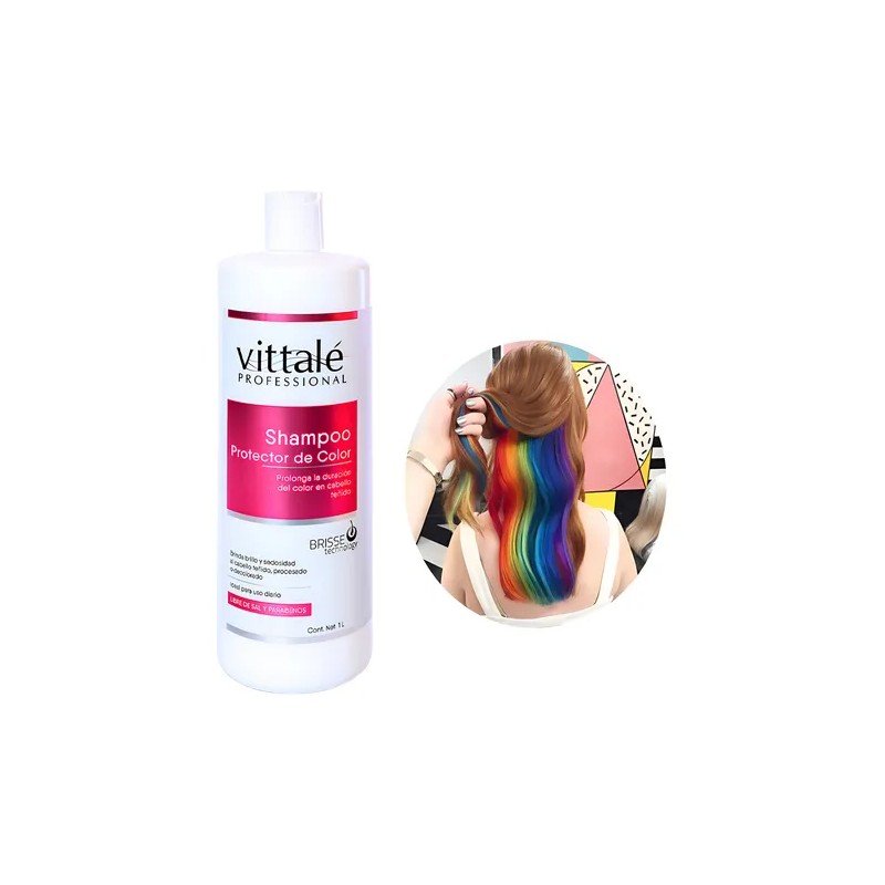 Shampoo Protector De Color Libre De Sal Vittale 1l