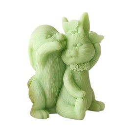 Couple Rabbit Mold Rabbit Resin Mold Valentine Mold Animal Resin Casting Mold Resin Making Molds Silicone Mold for Candle Home Decorate Mold 3D Animal Mold Candle Making Mold