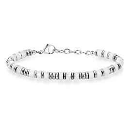 SIUMAL Mens Bracelet, Boho Stainless Steel Bracelets for Men, Beaded Bracelets, Jewelry Gifts for Husband, Father, Friends