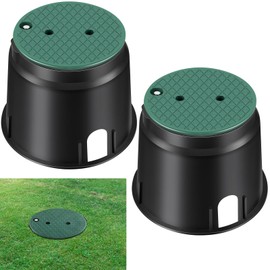 Tandefio 2 Pcs 910 Electrical Splice Box 10 Inch Diameter Underground Electrical Junction Box Inground Electrical Box for Outdoor Electrical Wiring Splices, Black