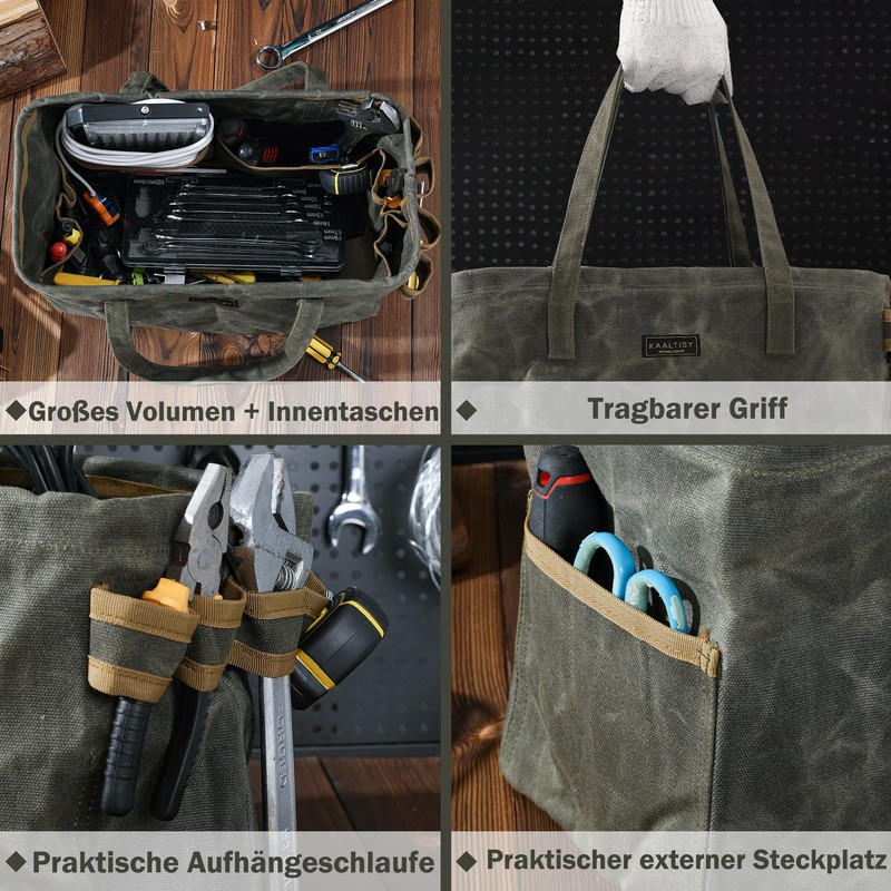 Canvas Tool Bag, 16 oz Waxed Canvas Tool Bag -