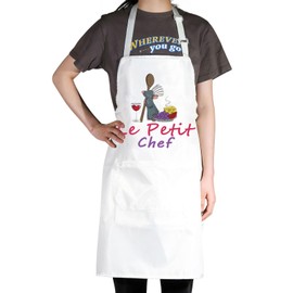 JNIAP Rat Chef Kitchen Apron Rat Chef Gifts Le Petit Chef Adjustable Apron For Cooking Baking Grilling (Le Petit white)
