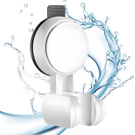 Shower Head Holder, Strong Suction Cup Shower Bracket,Height Adjustable Lightweight Shower Bracket, No Drilling & Quick Installation, Universal Wall Mounted Hand Shower Bracket for Bathroom(White)
