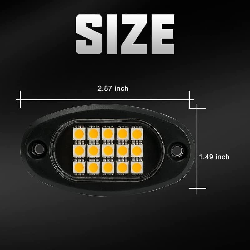 Winunite 4 Pods White Rock Lights 6000K Pure White UnderGlow