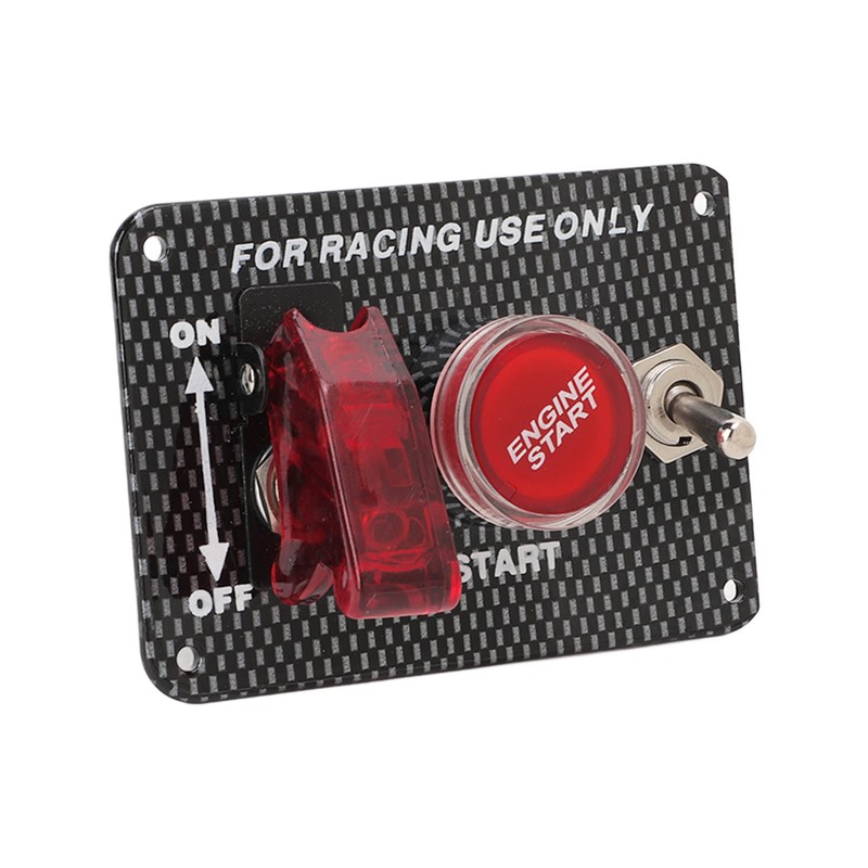 Universal Carbon Fiber Style 12V Ignition Switch Panel Aluminium Alloy