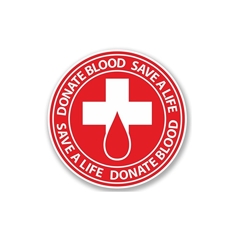 2 x 10cm/100mm Donate Blood Window Cling Sticker Car Van