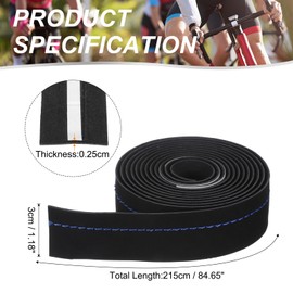 PATIKIL PU EVA Bike Handlebar Tape, 1 Pair Bicycle Bar Tape Anti-Slip with Stitch & End Plugs for Road Cycling Folding, Blue