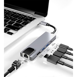 USB C to HDTV (Support up to 4K) + USB 3.0 + PD Dock, USB HUB, USB to HDMI 4K 60Hz, with USB C Output, with LAN Adapter up to 1 GBPS Ethernet Speed.