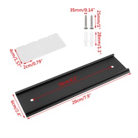 Wealrit 5 Pcs Nameplate Holder for Wall or Door 2" x 8" Aluminum Alloy Office Name Plate Holder with Double Sided Tape and Screws(Black)