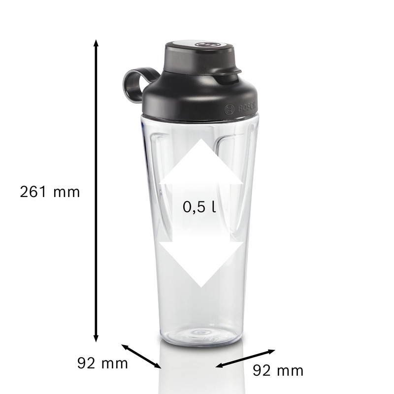 Bosch MMZBT01B Smoothie ToGo Bottle, 0.6 L, Shatterproof, Robust, Drinking