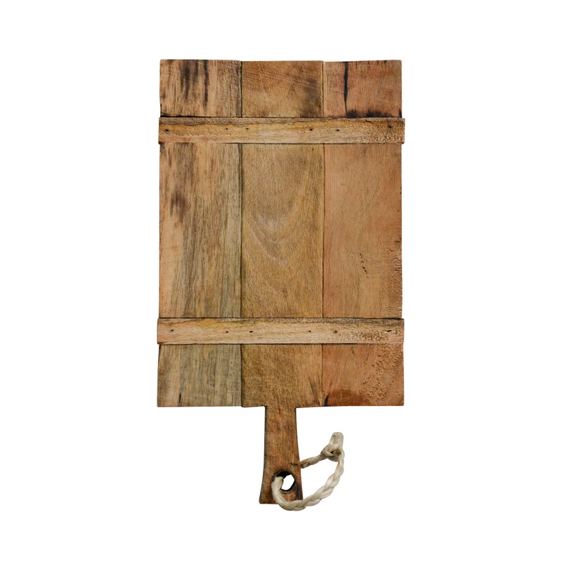 Creative Co-Op Mango Wood Cheese Board with Rope on Handle