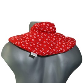 Neck pillow, heat pad with stand-up collar, red, a very cosy neck warmer.