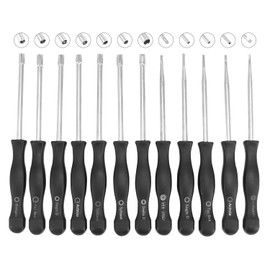 QWORK® Pack of 12 Carburettor Screwdriver with Carburettor Cleaning Brush Needle for 2-stroke Small Engines, Suitable for STIHL, Poulan, Hus-Husqvarna and More