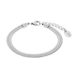s.Oliver Stainless Steel Bracelet for Women, 17 + 3 cm, Stainless Steel, Partially with Gemstone/Pearl, Gift for Girlfriend and Wife, Comes in Jewellery Box, 17 + 3 cm, Stainless Steel, No stones