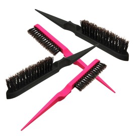 IWOWHERO 4PCS Bristles Row Comb Pointed Tail Pig Bristle Hair Brush Multi Purpose Fluffy Comb for Curly Hair Professional Salon Tool for Home Use Random Color Random Color