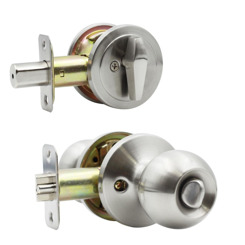 Solidware Entry Door Knob and Single Cylinder Deadbolt Combo, Keyed