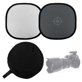 30 x 30 cm White Balance Cards 18% Grey Card for Manual White Balance 2 Side Reflector Grey Card Photography Accessories with Storage Bag