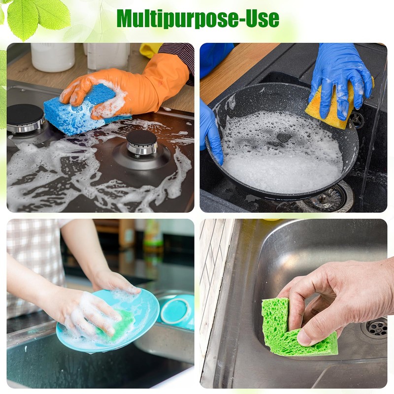 Sponges Kitchen, 12PCS Dish Sponge, Premium Kitchen Sponges, Non-Scratch Scrub