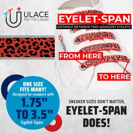 U-Lace SiliPrint One-Size Woven Graphic & Animal Print No-Tie Shoelaces (1 Pack of 12 laces) - Pink Leopard