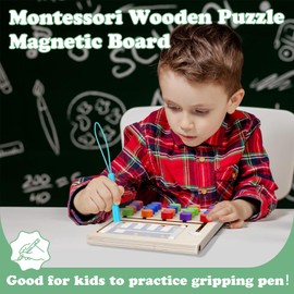 Toys for 3 4 5 6 Year Old Boy Girls Montessori Toys for 3-6 Year Olds Wooden Puzzle Magnetic Busy Board Toys Kids Toddler Games Age 3+ Educational Travel Toys Christmas Birthday Gifts for Boys Girls