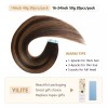 YILITE Extensiones Cabello Natural 14in Balayage Balayage Marr 40gr