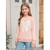 Haloumoning Girls Crewneck Sweatshirts Kids Long Sleeve Bow Graphic Print