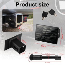 SINGARO Heavy American Flag Metal Trailer Hitch Cover for 2 Inch Receivers, Ideal for Truck Accessories with 5/8-Inch Pin Diameter Trailer Hitch Lock (Camouflage Black)