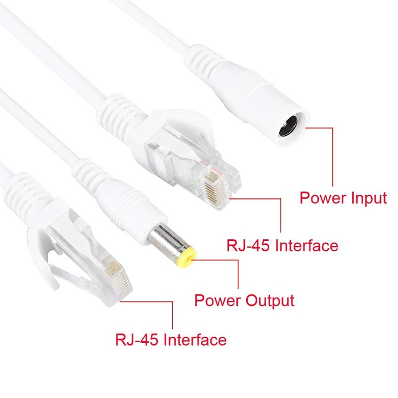 Tosuny 10 Pares Cable PoE Ethernet PoE Pasivo Adaptador Inyector