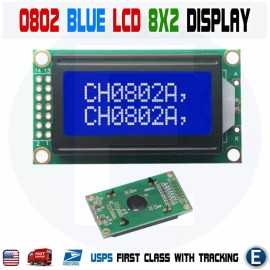 Unbranded 0802A LCD display screen module 80 x 20 pixels white characters blue background