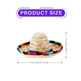 1 PCS Bearded Dragon Hat Funny Pet Straw Hat Mini Straw Hat with Accessories for Reptile HamsterLeopard Gecko