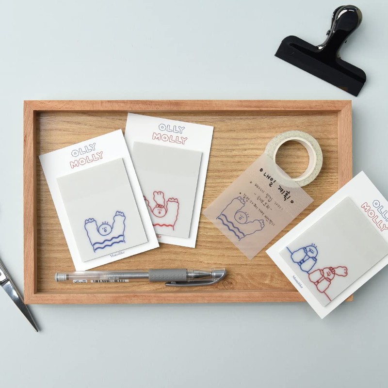 Monolike Olly Molly Drawing Tracing Sticky - Memo, 30 Sheets,